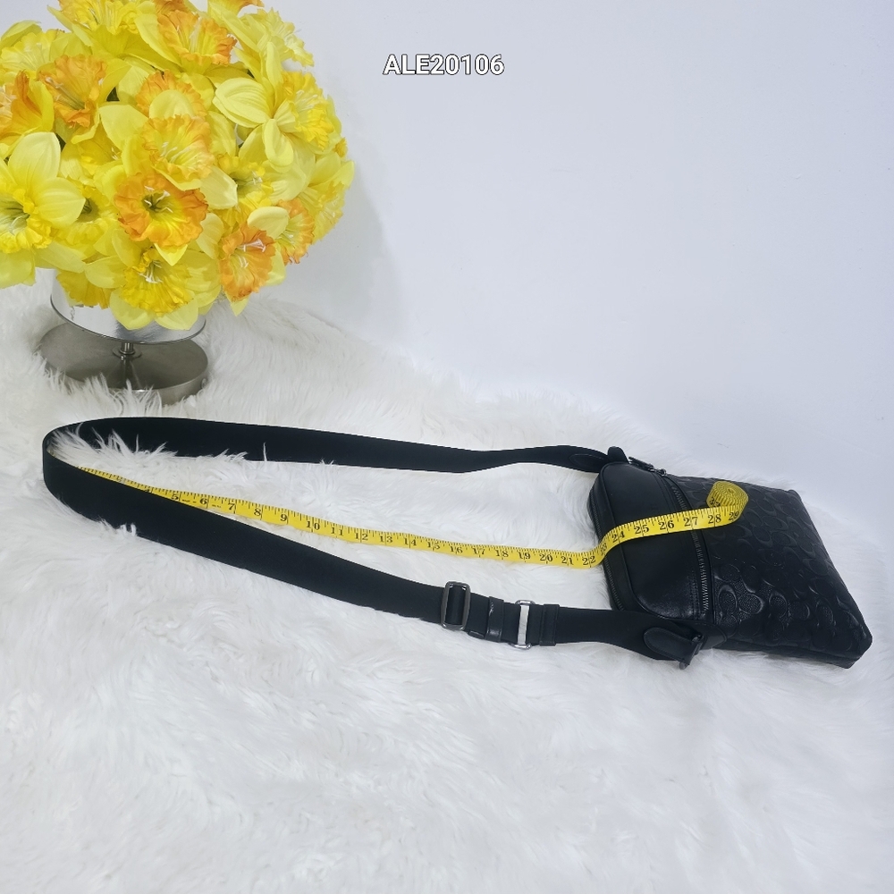 Coach Houston Flight Bag In Signature Black Leather Men - Picture 6 of 15